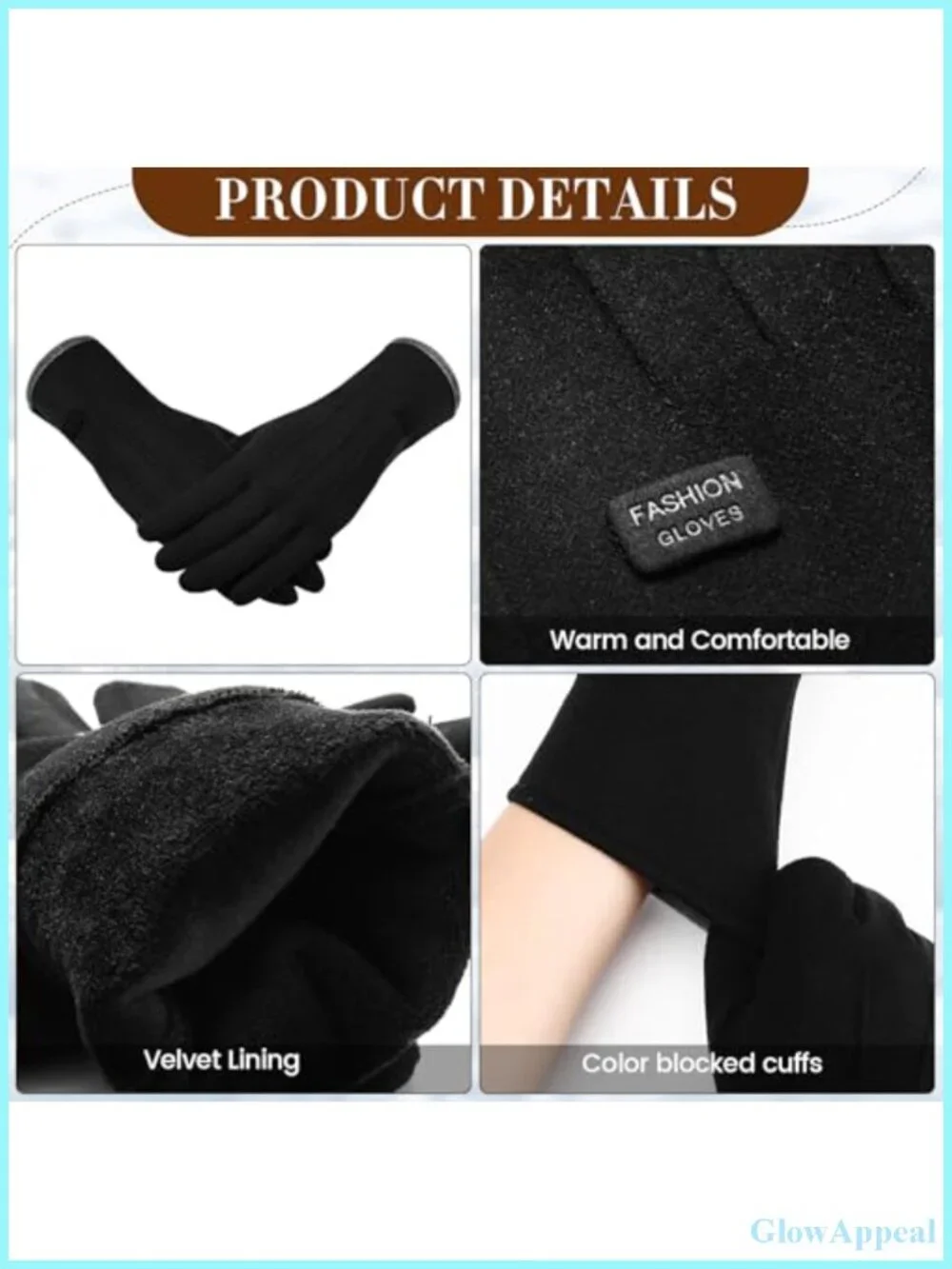Women's Winter Gloves 3-Pack Touch Screen Windproof Fleece Lined